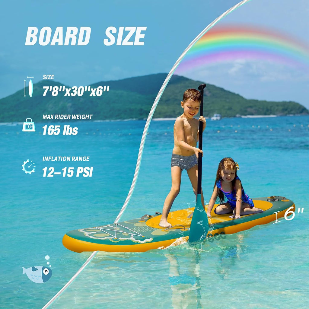 Kids Stand Up Paddle Board with Inflatable SUP Accessories, Durable, Lightweight, Wide Stable Design, Non-Slip Comfort Deck,Inflatable Paddle Board for Kid & Youth