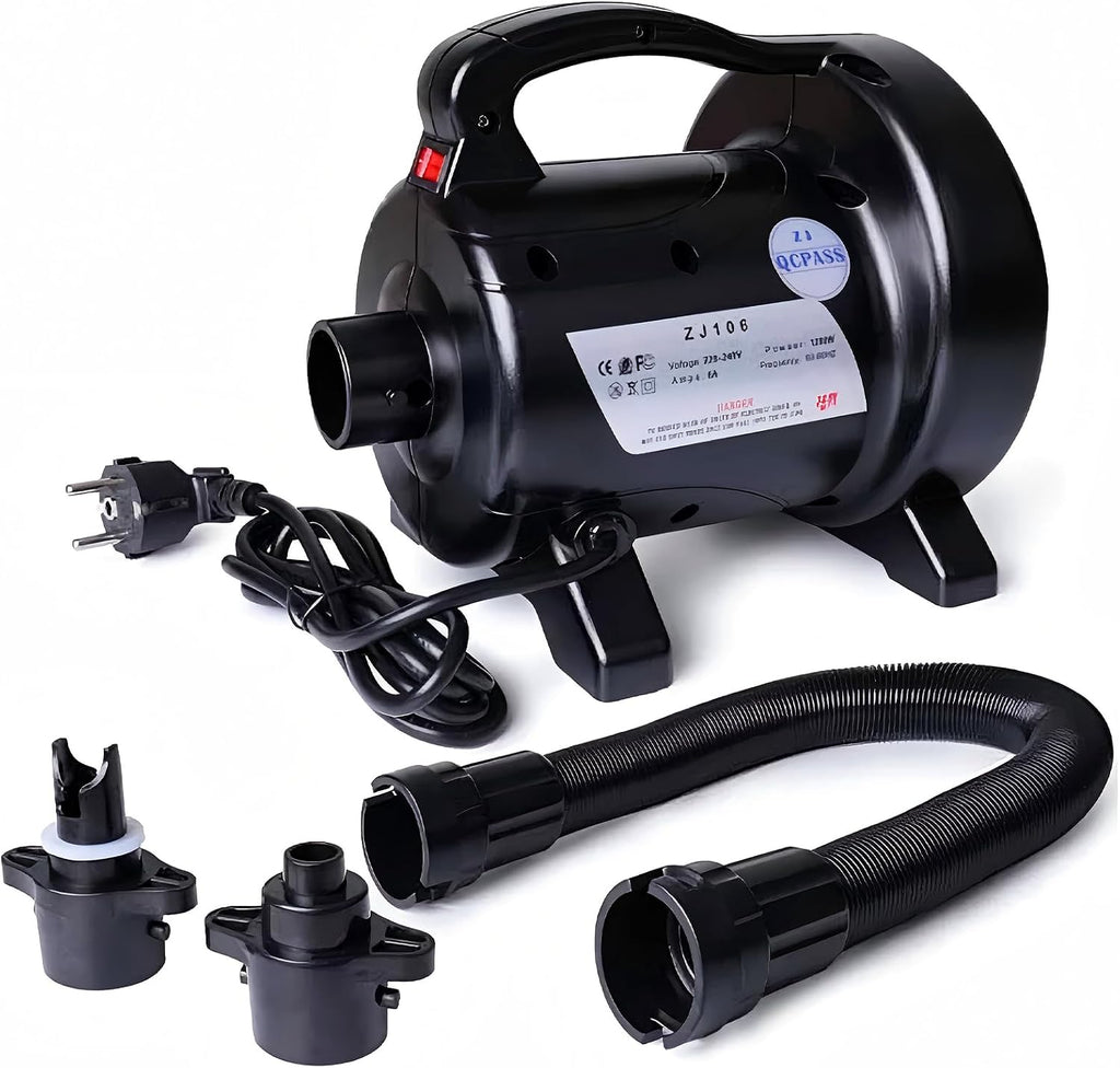 1200W Fast Electric Air Pump, Dual Nozzles for Inflatable Mirror Ball,Mattress, Pool Floats, Rafts, Quick Inflation Deflation, Portable Travel Pump
