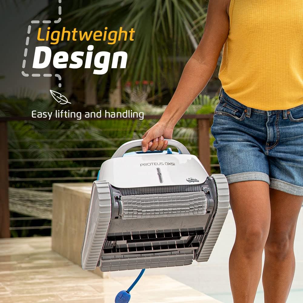 Dolphin Proteus DX5i Wi-Fi Automatic Robotic Pool Vacuum Cleaner, Wall Climbing, Waterline Scrubber Brush, Ideal for In-Ground Pool up to 50 FT in Length
