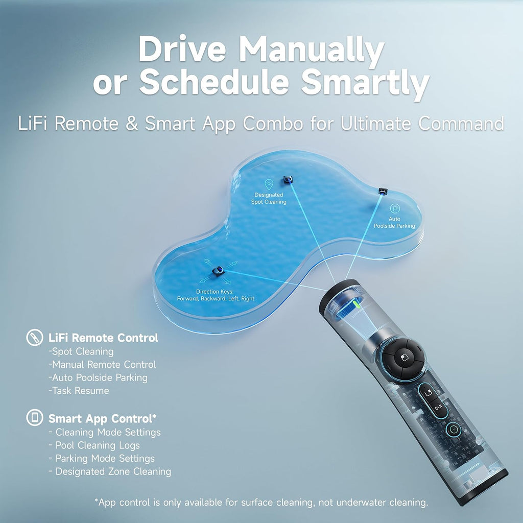 DREAME Robotic Pool Cleaner, 8000 GPH Strong Suction, 180-300 Mins Runtime, Smart Navigation Mapping, Automatic Cleaning for Wall, Waterline, Inground and Above Ground Pools