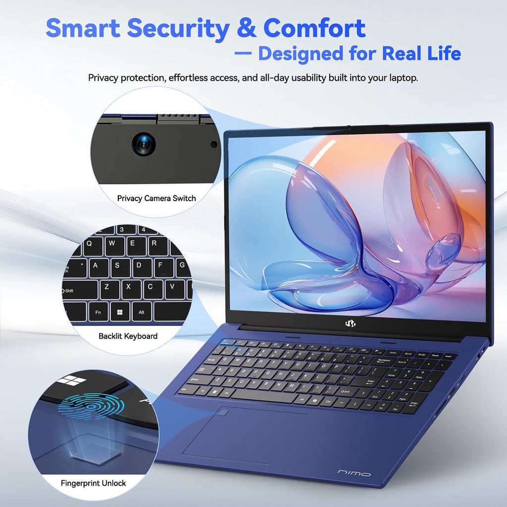 NIMO Gaming Laptop, 17.3' FHD Display, AMD Ryzen 7 7735HS (8C/16T, Up to 4.75GHz) Computer, 32GB DDR5 1TB NVMe SSD, Radeon 680M Graphics, Backlit Keyboard, Fingerprint Unlock, PD 100W Type-C