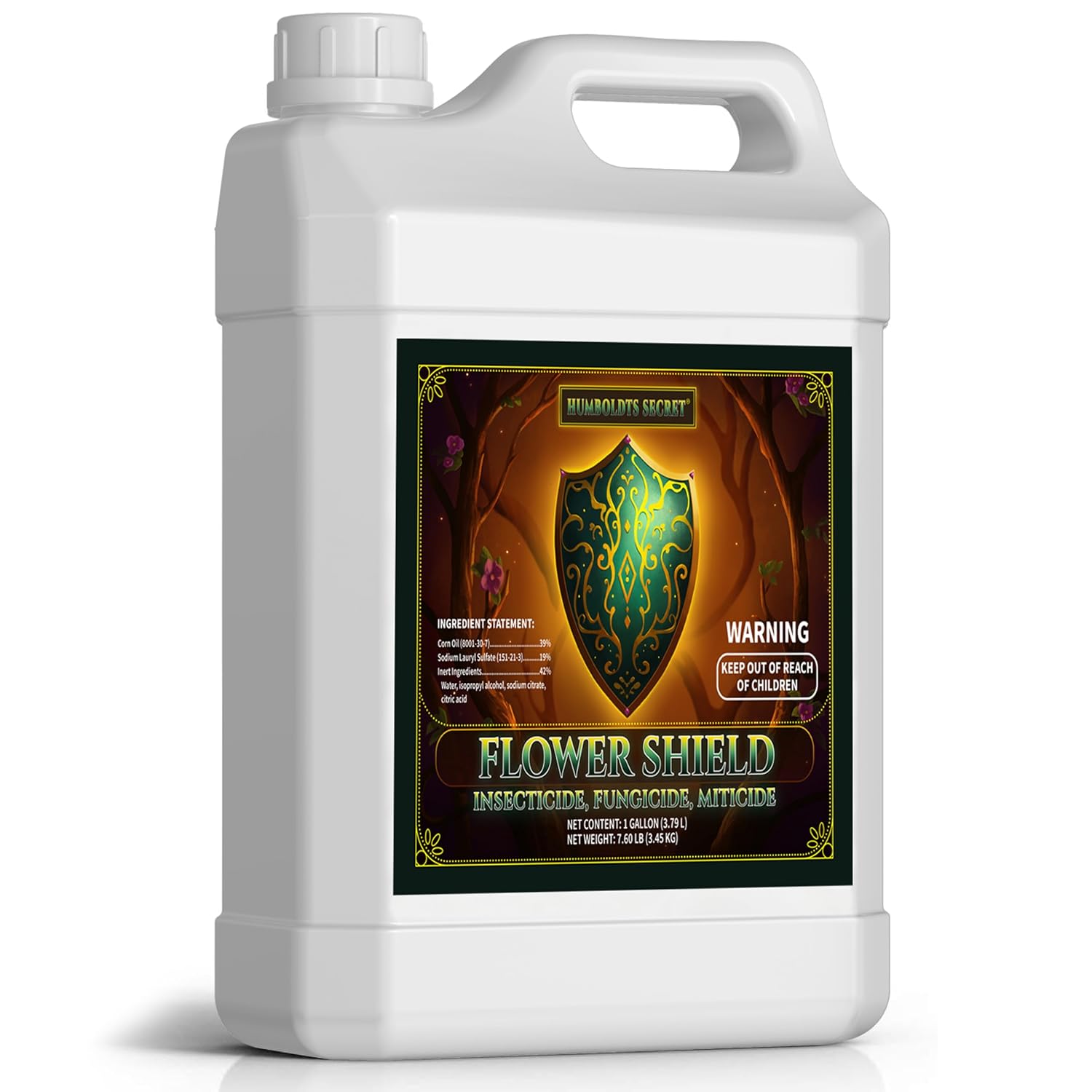Humboldts Secret Flower Shield | Plant Care Spray for Routine Foliar Application & Maintenance | Naturally Derived, Oil-Based Formula | Indoor & Outdoor Plants | 1 Gallon
