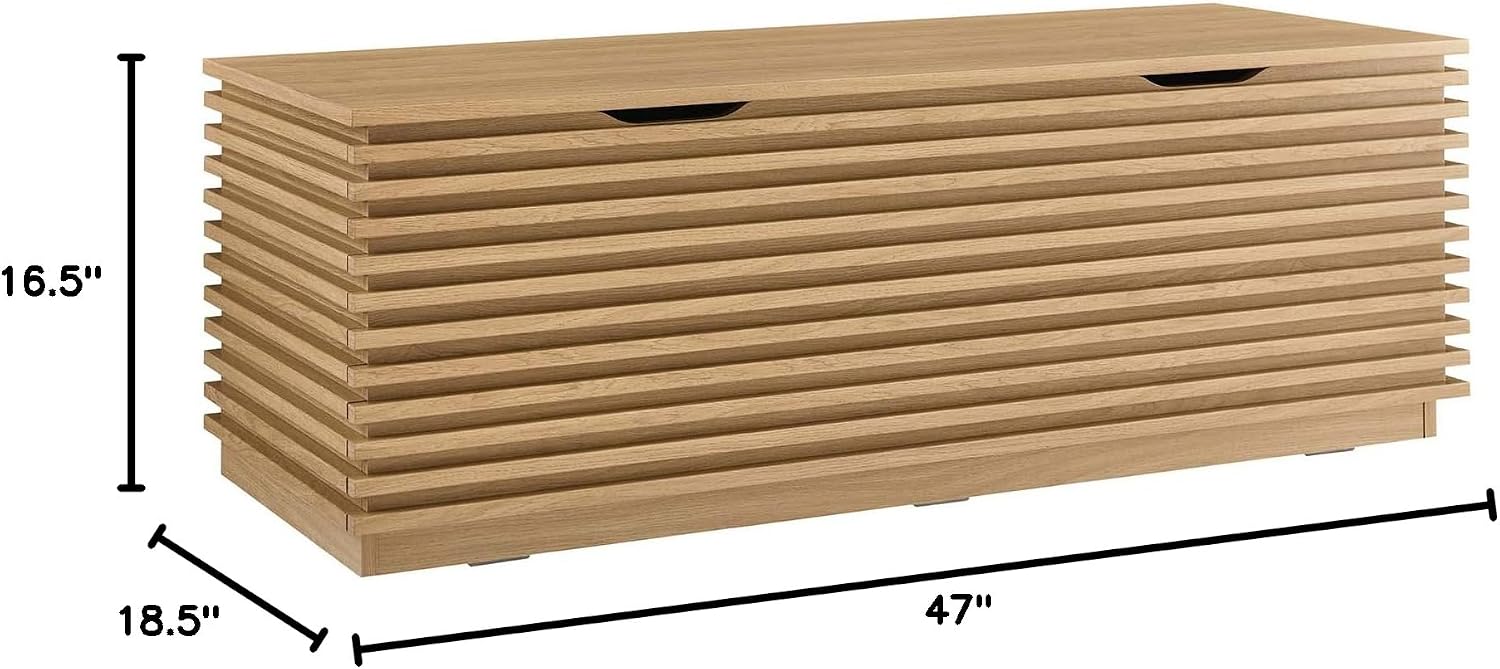 Modway Render 47' Wood Grain Storage Bench in Oak