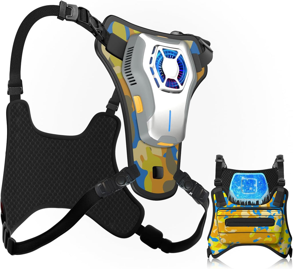 Portable Wearable Fan Rechargeable with Cooling Plate, Lightweight Cooling Vest, Portable Back Air Conditioner, Personal Fan Perfect for Travel, Sport