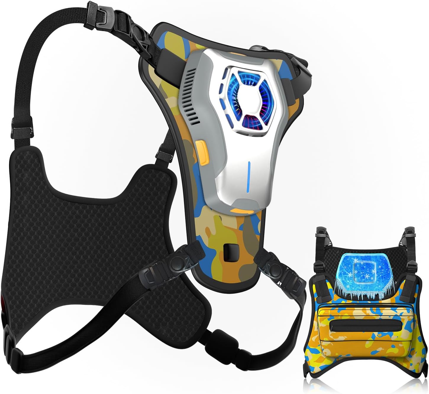 Portable Wearable Fan Rechargeable with Cooling Plate, Lightweight Cooling Vest, Portable Back Air Conditioner, Personal Fan Perfect for Travel, Sport