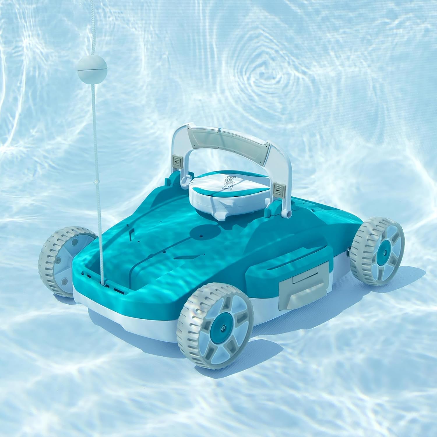 Bestway AquaTronix G200 Automatic Robotic Pool Cleaner, Cordless Pool Vacuum Robot, Ideal for Flat-Bottom Inground and Above Ground Swimming Pools, 90-Min Runtime, Cleans Pool Floor
