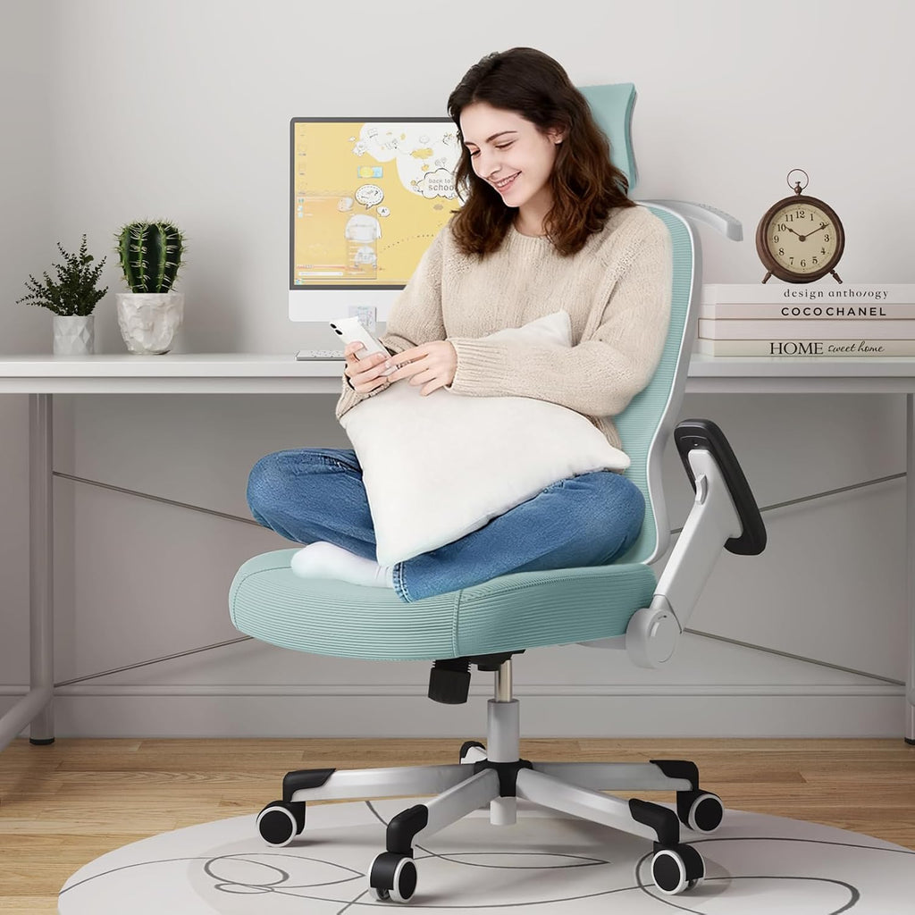 Ergonomic Office Chair Big Tall Reclining Gaming Chair Adjustable Lumbar Support 6D Armrest 6D Headrest Breathable Mesh Swivel Computer Chairs Home Task Desk Chair Wheels Coat Hanger Tilt Lock Blue