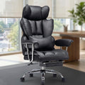 Efomao Big and Tall Office Chair, 400lbs Heavy Duty High Back Executive Chair with 23.6' Extra Wide Seat, PU Leather Desk Chair with Footrest and Padded Armrests, Black