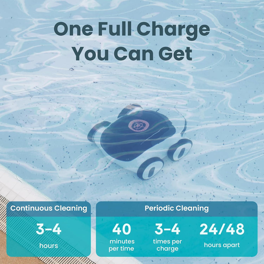 (2025 New) Higgsinno Pool Vacuum for Inground/Above, Smart Navigation Pool Robotic Cordless Cleaner with App, Lasts up to 240 Mins, Ultra-fine Dual Filter for Superior Cleaning up to 1,076 Sq.Ft