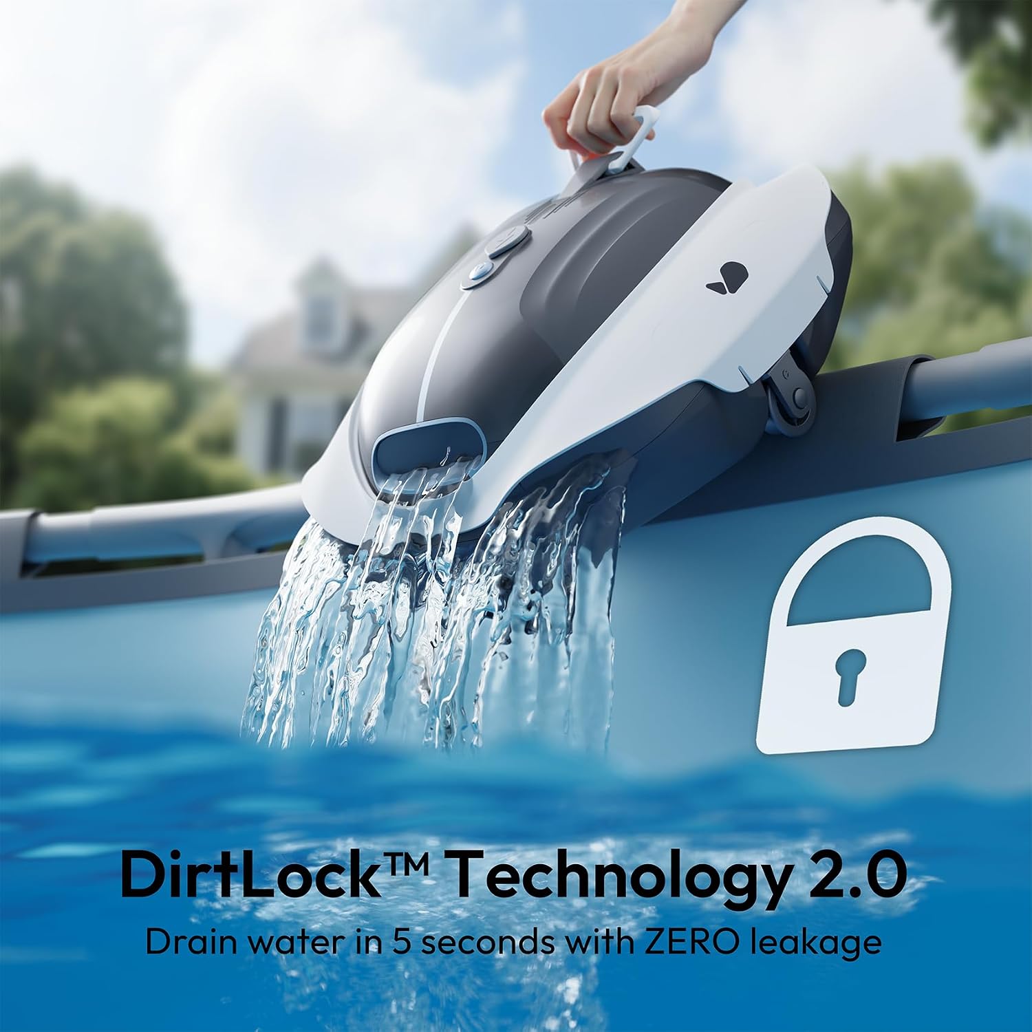 Bubot 300P Pool Vacuum, Cordless Robotic Pool Cleaner, Superior Suction, Smart Senor, DirtLock 2.0, 90-Min Runtime for Above-Ground Flat Pools up to 850 Sq.Ft.