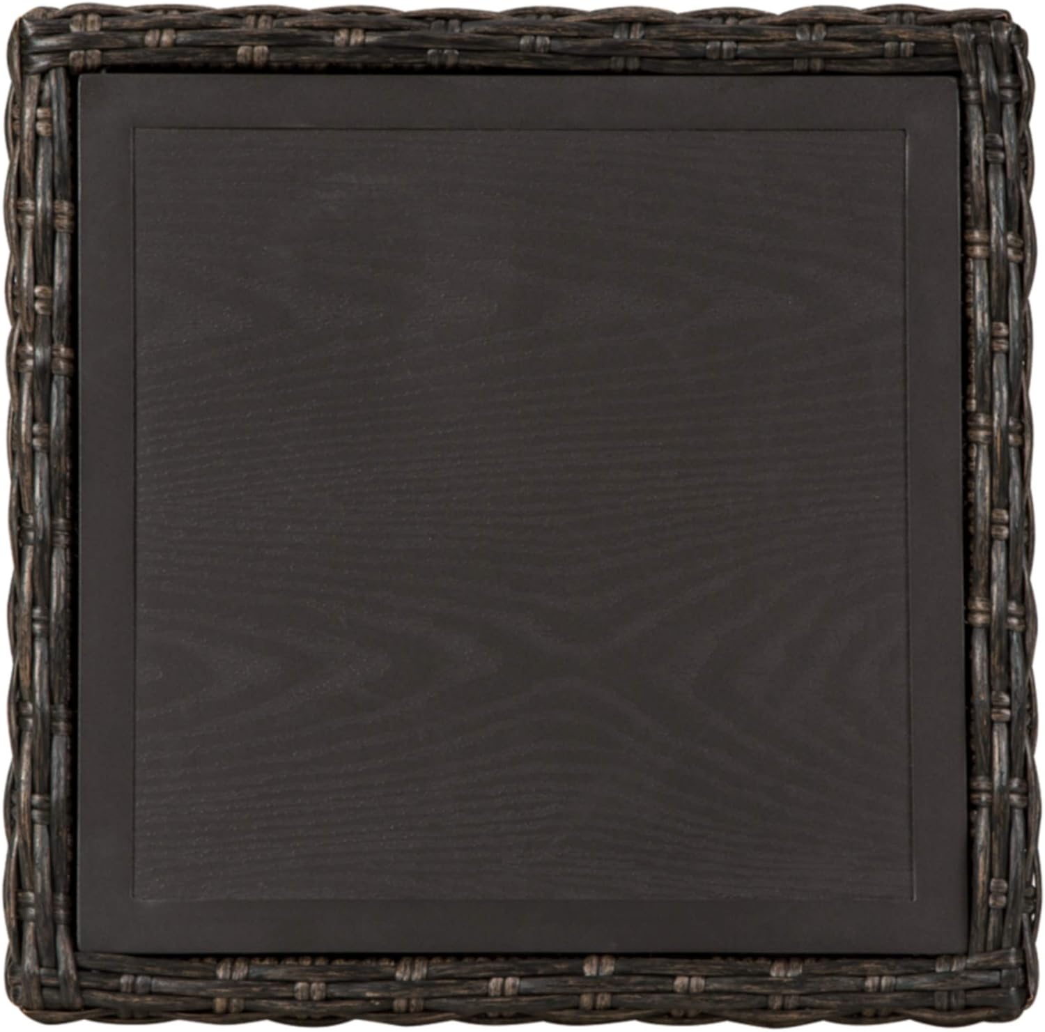 Signature Design by Ashley Grasson Lane Outdoor Rattan Square End Table with Storage, All-Weather Resin Wicker Handwoven Over Durable Aluminum Frame, Aluminum Tabletop and Shelf, 22.25' High, Brown