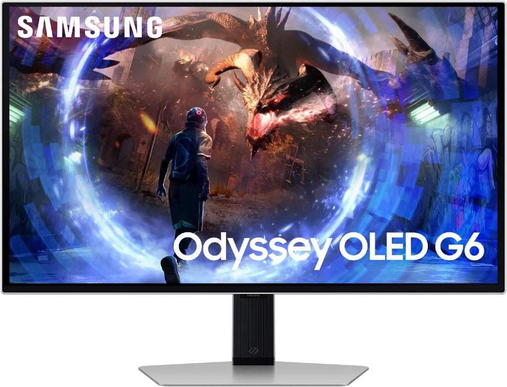 SAMSUNG 27-Inch Odyssey G6 (G60SD) Series OLED Gaming Monitor with QHD 360Hz 0.03ms, Anti-Glare, Sleek Metal Design, LS27DG602SNXZA, 2024 (Renewed), Silver