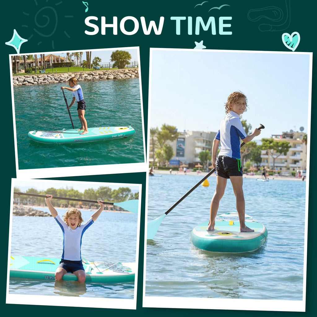 Kids Paddle Board with SUP Accessories, Child Paddle Board Durable, Lightweight, Stable Design, Wide Non-Slip Deck, 7ft 7.6ft 8ft 9.6ft Inflatable Paddle Boards for Kids & Youth