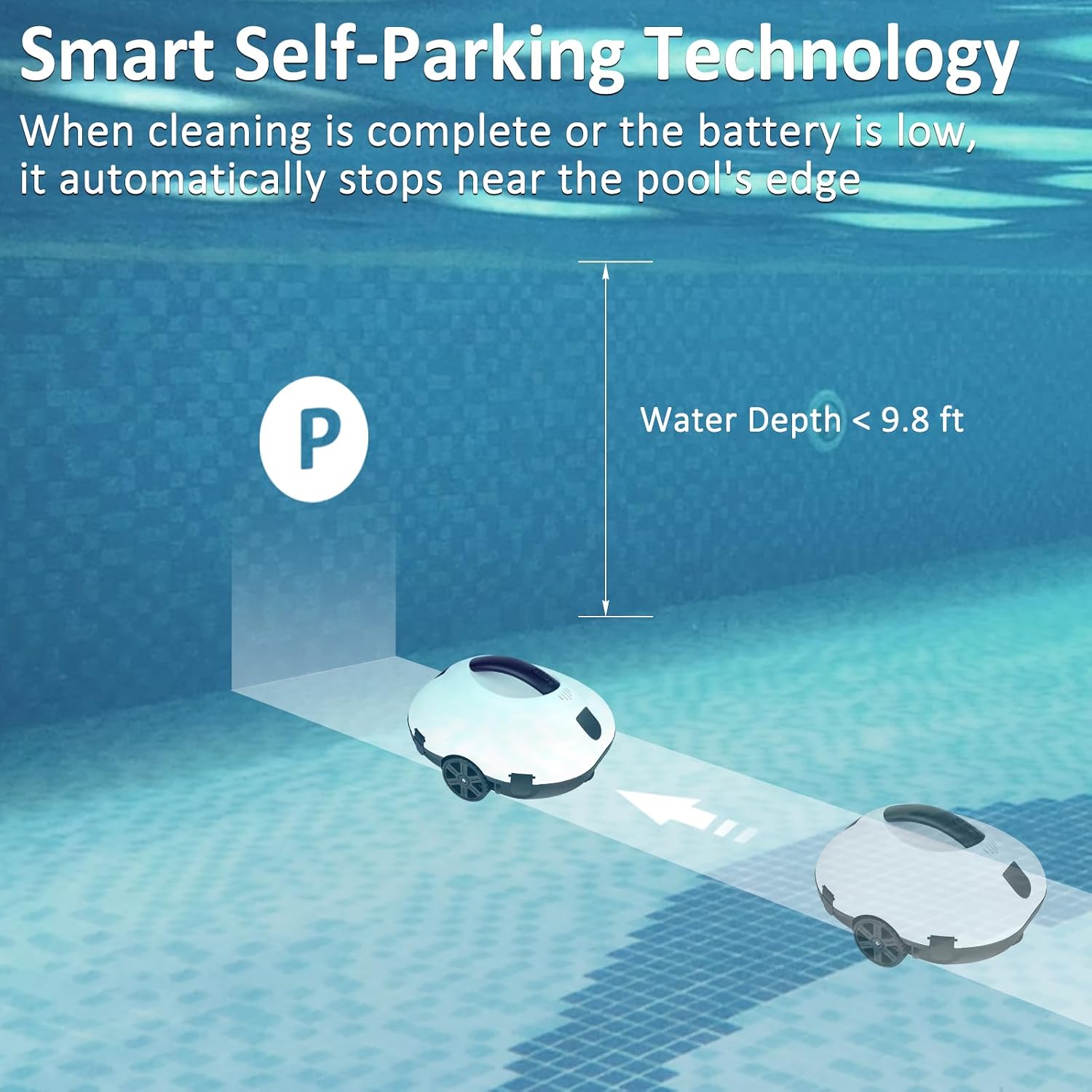 2025 Cordless Pool Cleaner Robot, Robotic Pool Vacuum for Inground Pool, 120 Mins Runtime Lightweight Pool Vacuum for Flat-Bottom Swimming Pools Powerful Robot up to 860 sq.ft