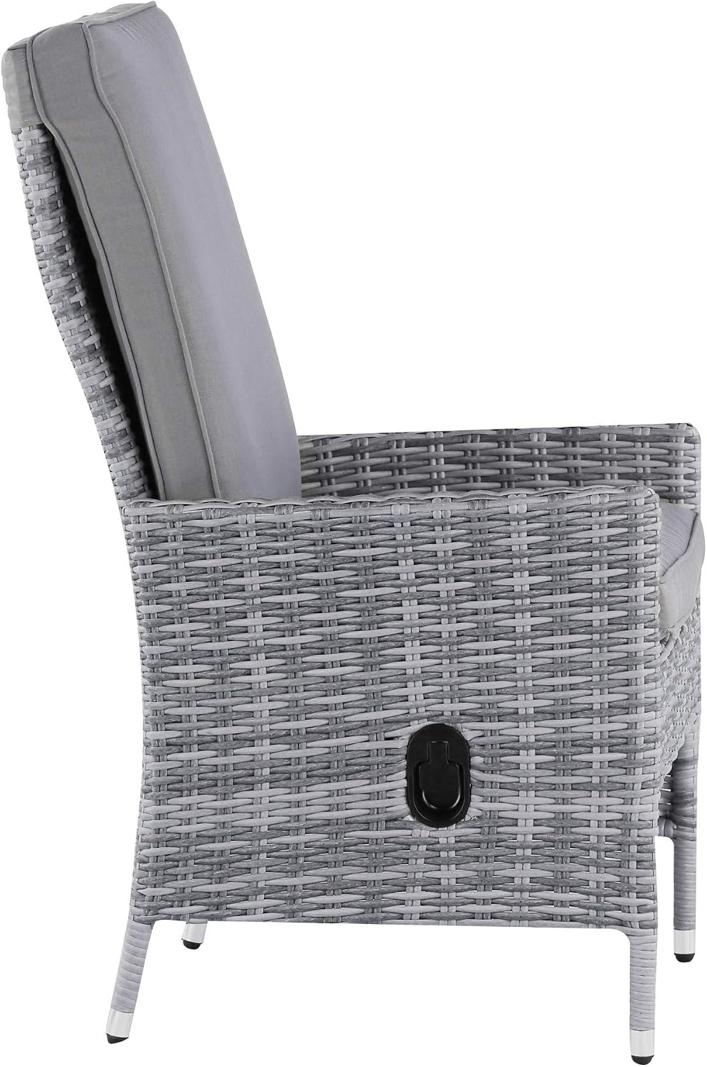 Elle Decor Vallauris Patio Outdoor Furniture Collection Premium All Weather Wicker, 5 Piece Reclining Set, Gray