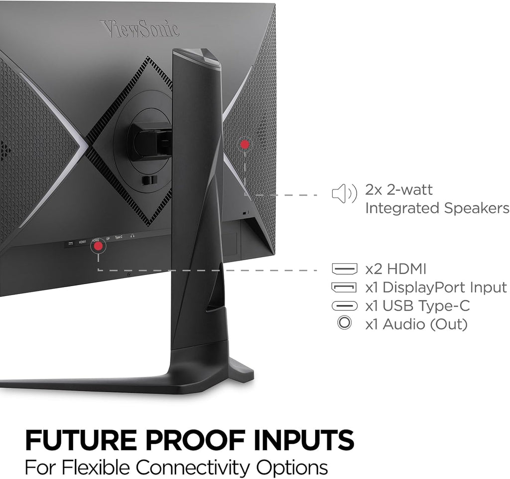 ViewSonic XG2536 25 Inch 1080p Gaming Monitor, IPS with 280Hz and 0.5ms for Elite Gaming Performance, FreeSync Premium and G-Sync Compatible, Advanced Ergonomics, 65W USB-C, HDMI, and DisplayPort