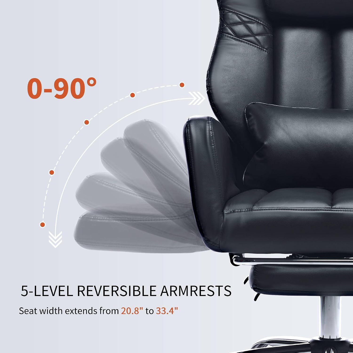 Criss Cross High Back Office Chair with Foot Rest, Ergonomic Cross Legged Desk Chair with Flip-up Armrest, Cozy Reclining 155°Swivel Chair for Home Office, Computer and Entertainment(Black)