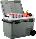ALIPICOOL Electric Cooler 12 Volt Portable Refrigerator for Car, 52 Quart Car Fridge with Wheel, Dual Zone Car Freezer Cooler 12/24V DC, 110~240V AC for Camping，Overlanding, RV, Truck, -4℉ to 68℉