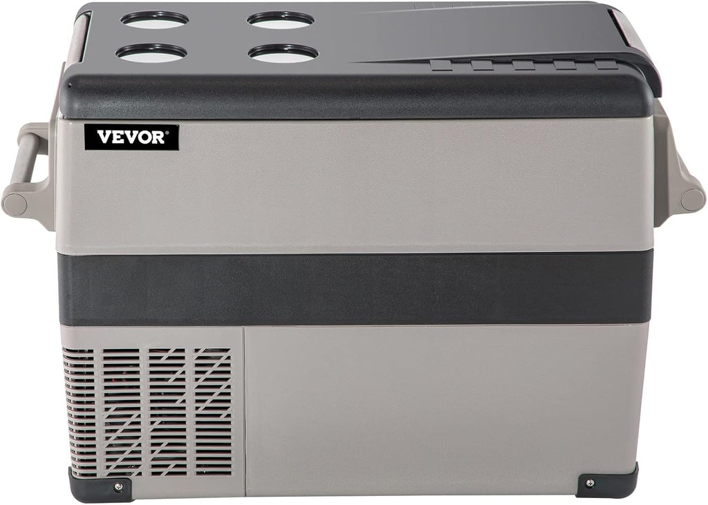 VEVOR 12 Volt Refrigerator, 48 Quart (45L) Fast Cooling Car Fridge, Portable Freezer with App Control (-4℉~68℉), 12/24v DC & 110-240v AC for Travel, Truck, Camping and Home Use, Black