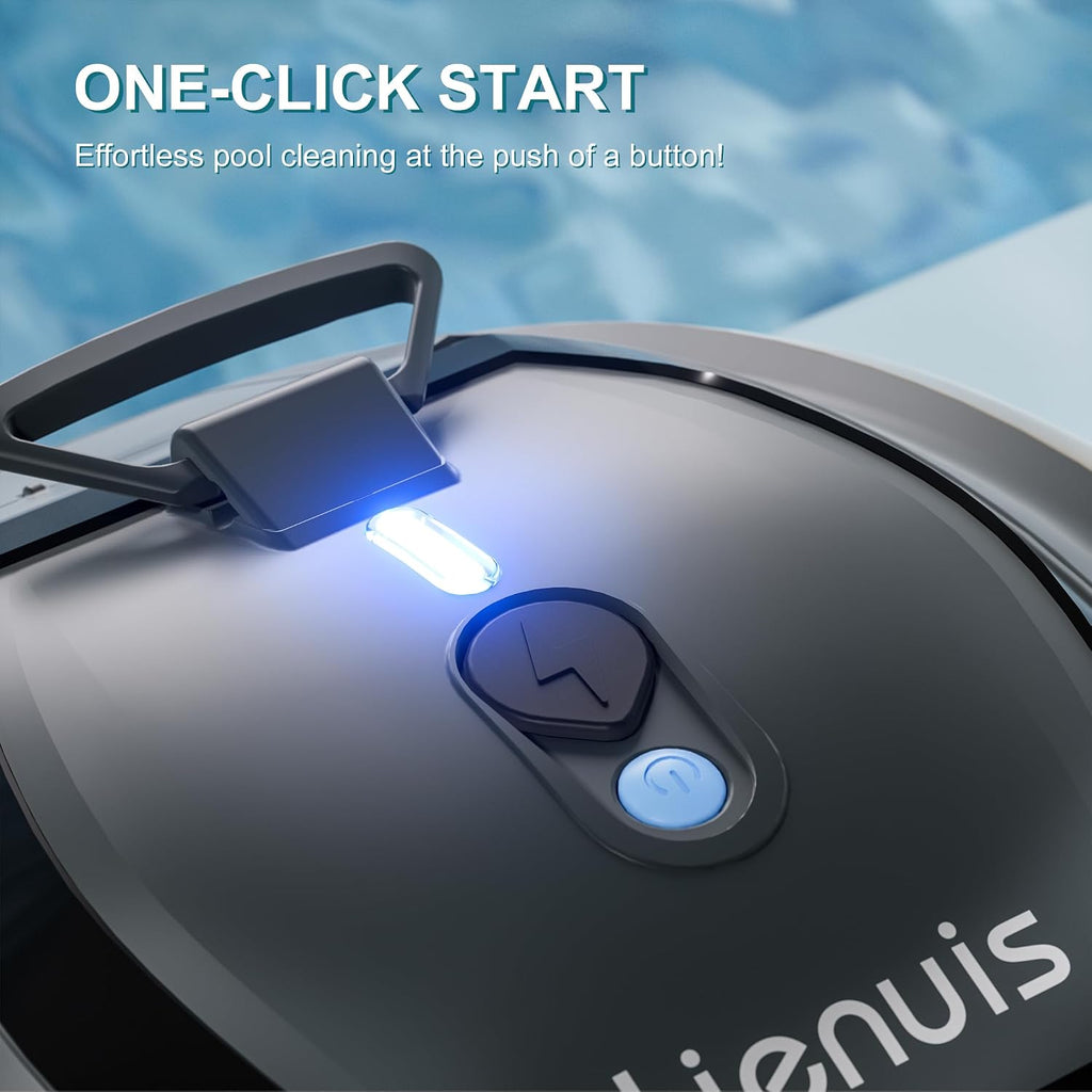 Cordless Pool Cleaner Robot, Robotic Pool Cleaner with 4400mAh Battery,Pool Vacuum for Above Ground Pool with Powerful Suction, DirtLock Tech, Self-Parking,90 Mins Runtime, Up to 850 Sq.ft