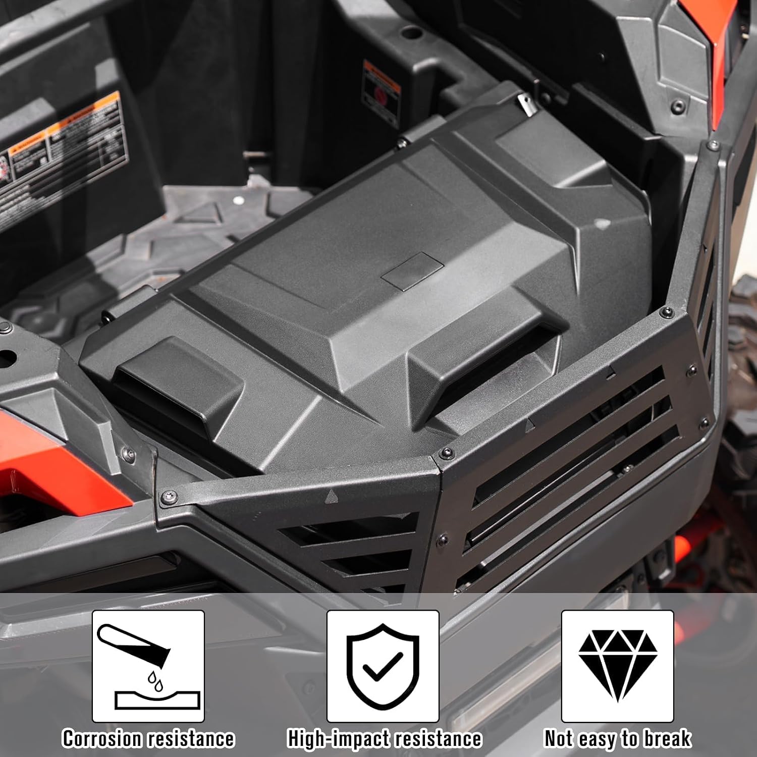 A & UTV PRO 42 QT Rear Cargo Box for 2020-2026 Polaris RZR PRO XP/RZR PRO XP 4/2022-2024 RZR Turbo R Accessories, Water Resistant Storage Bin, Replace OEM # 2883752, NOT FIT RZR XP 1000 Model