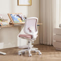 Desk Chair, Ergonomic Study Chair for Kids with Lumbar Support and Footrest, Adjustable Height, Mesh Student Chair with Adjustable backrest, Model Shell (Pink)