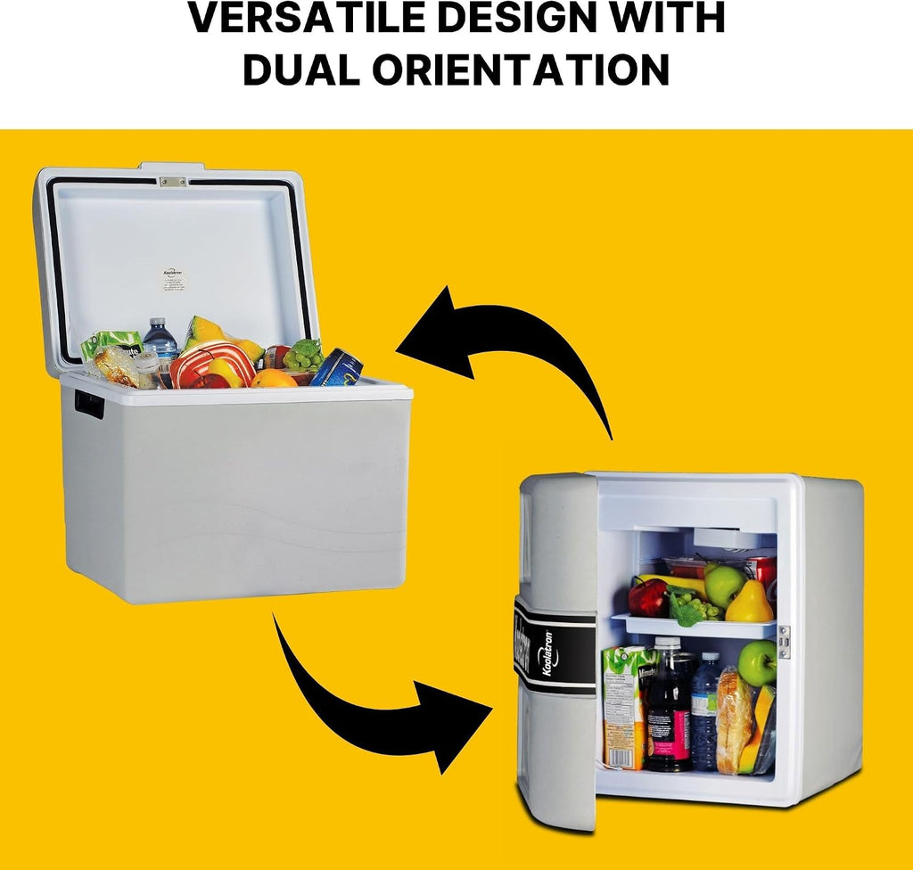 Koolatron 12V Iceless Cooler & Warmer – Portable 45 Qt Electric Cooler for Car, Truck, Camper, Boat, Hard Sided Mini Fridge for Camping, Picnic, Travel, Lunch, Food, Drinks, Bedroom, Office, Dorm