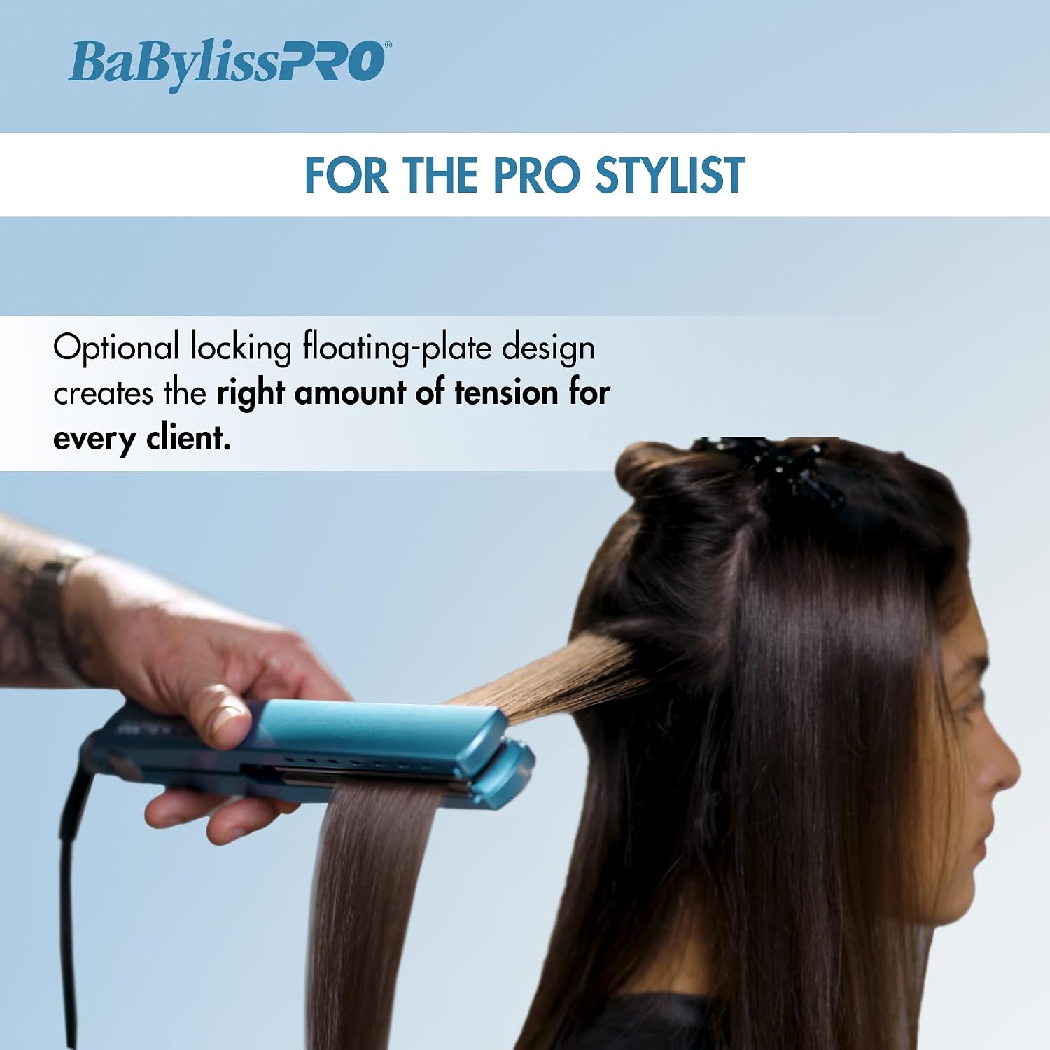 BabylissPRO Nano Titanium Ionic Hair Straightener, Professional Flat Iron for All Hair Types