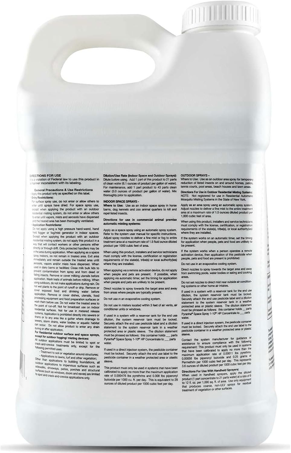 PYRANHA 1-10 HP Concentrate Refill 2.5 Gallon for 55 Gal Automatic Spray Systems - Barn Indoor Fly Control | Repels Horn, Deer, Horse, Stable, & Face Flies, Midge