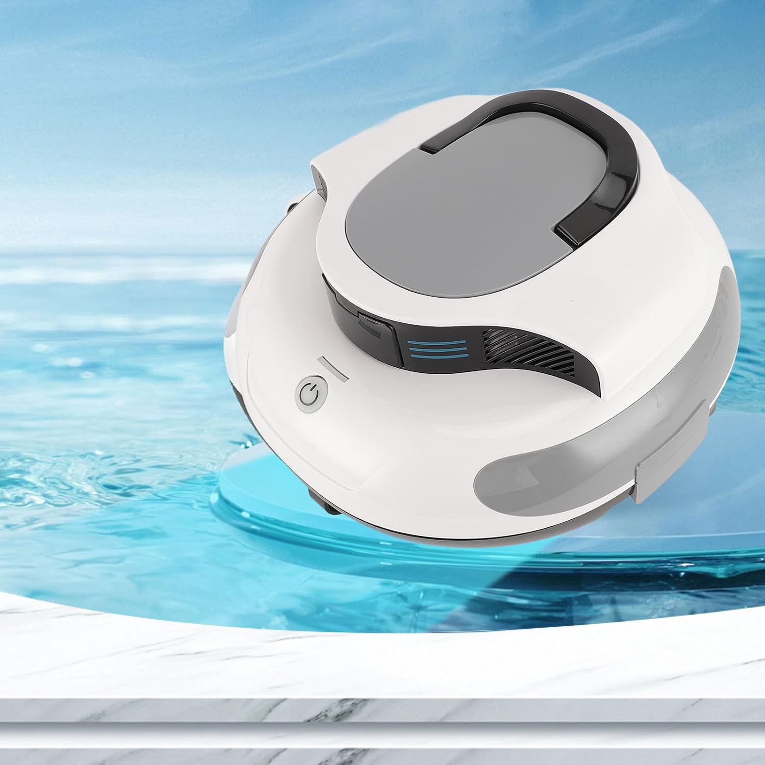 Robotic Pool Cleaner Cordless Pool Vacuum Cleaner Automatic Pool Cleaning Robot for Above Ground & Inground Pool (US Plug)