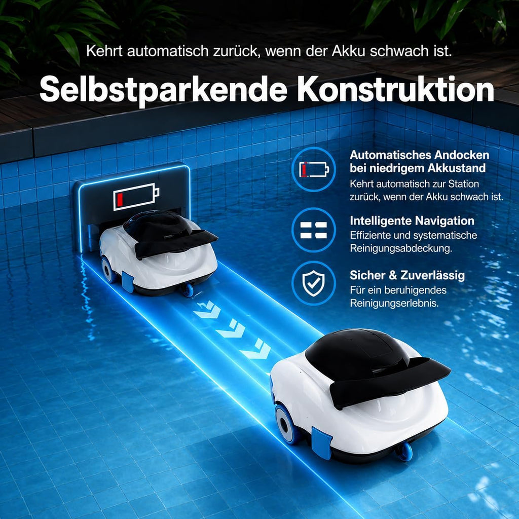 Robotic Pool Cleaner, Cordless Pool Vacuum with 19 GPM Powerful Suction, 2H Runtime and 3H Fast Charging, Dual Filters, Self-Parking, for Above Ground& In Ground Pools Up to 870 sq.ft