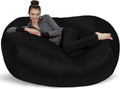Sofa Sack Bean Bag Lounger - Plush Bean Bag Sofas with Super Soft Microsuede Cover - XL Memory Foam Stuffed Lounger Chairs for Kids, Adults, Couples - Jumbo Bean Bag Chair Furniture 6 Feet - Black