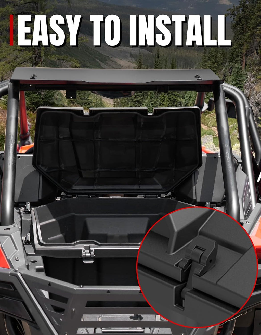 A & UTV PRO 73 QT Rear Cargo Box for 2020-2026 Polaris RZR PRO XP/PRO XP 4, 2022-2024 Turbo R Accessories, Forward Water Resistant Storage Bin, Replace OEM #2883751, NOT FIT RZR XP1000 Model