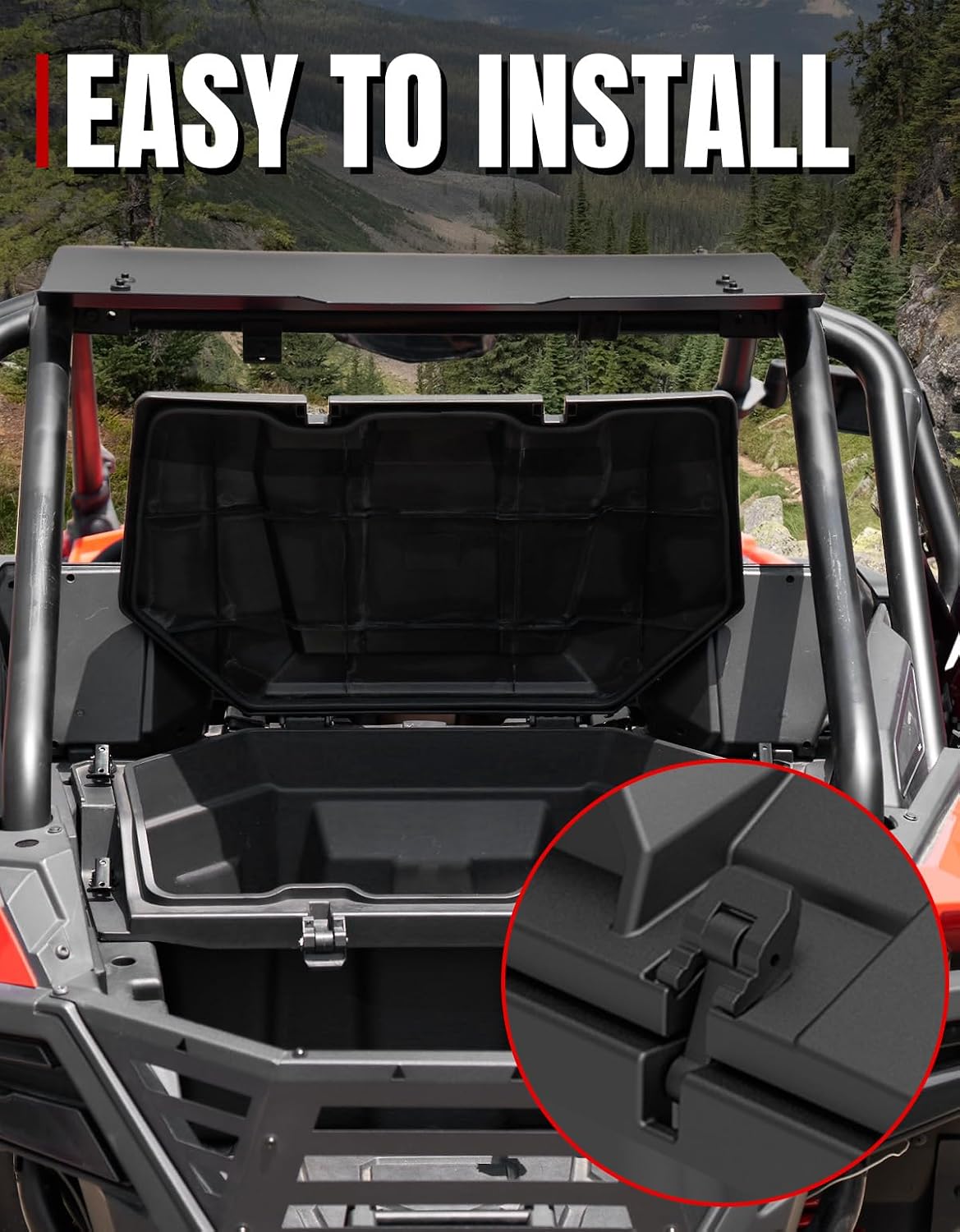 A & UTV PRO 73 QT Rear Cargo Box for 2020-2026 Polaris RZR PRO XP/PRO XP 4, 2022-2024 Turbo R Accessories, Forward Water Resistant Storage Bin, Replace OEM #2883751, NOT FIT RZR XP1000 Model