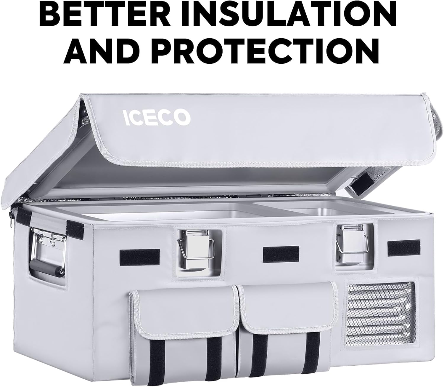 ICECO APL20 12 Volt Refrigerator, 21Qt Portable Fridge Powered by SECOP, -4℉~68℉, Aluminum Freezer with APP Control,12v Fridge Freezer for Car, Travel, RVing Camping AC&DC|With Protective Cover