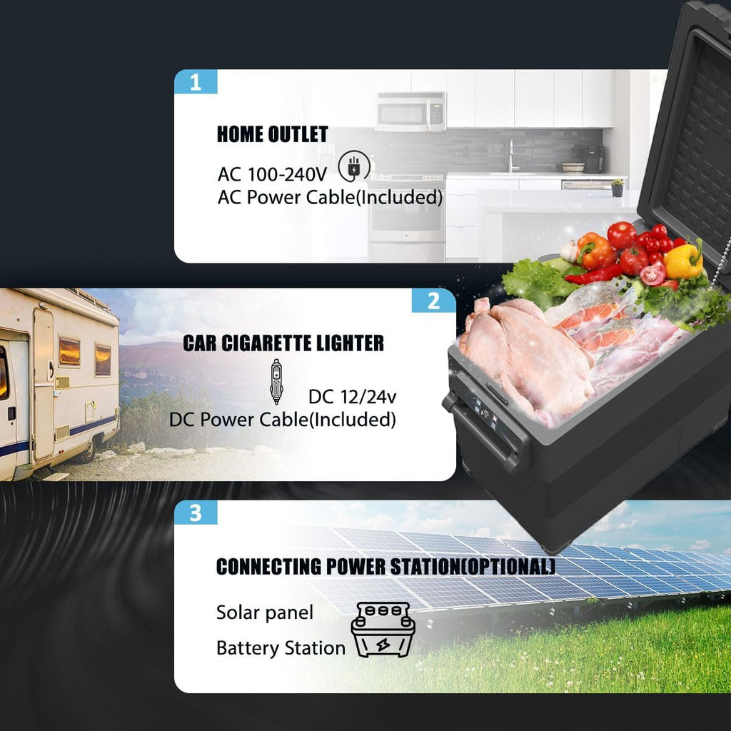 Alpicool NCF55 Portable Fridge Freezer,12 Volt Car Refrigerator, 52 Quart (49.4 Liter) Fast Cooling 12V Car Fridge -4℉~68℉,for Outdoor, Camping, RV, Truck