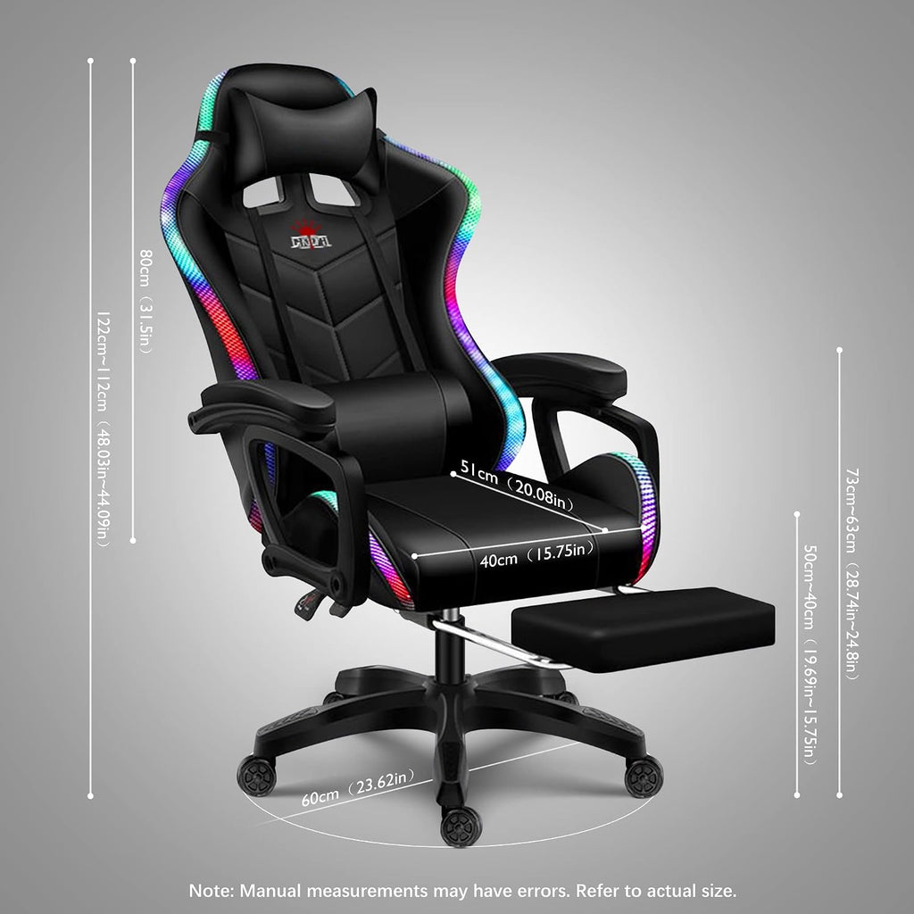 RGB Gaming Chair with Speakers and Massage, Racing Computer Chair with Massage and Footrest for Office or Gaming. (Pink+White)