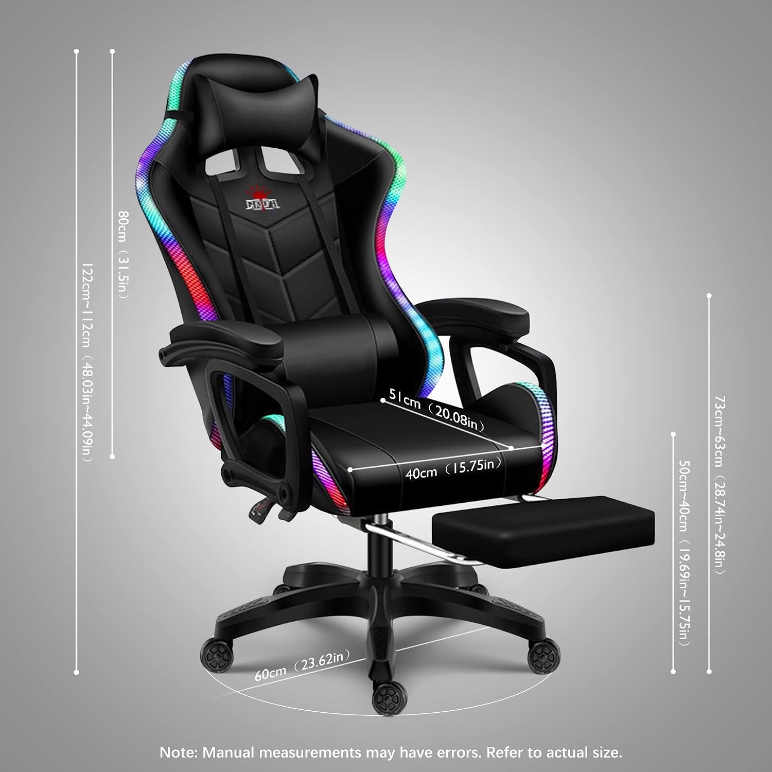 RGB Gaming Chair with Speakers and Massage, Racing Computer Chair with Massage and Footrest for Office or Gaming. (Pink+White)