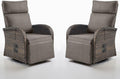 Belord Swivel Outdoor Recliner Chair Set of 2 - Reclining Patio Chair with Adjustable Backrest and Footrest, All-Weather Wicker Chaise Lounge Chair Outdoor for Pool Deck (Upgraded 2.0)