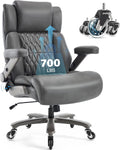 Big and Tall 700lbs Office Chair - Adjustable Lumbar Support 3D Flip Arms Heavy Duty Metal Base&Wheels, High Back Large Executive Computer Desk Chair, Thick Padded Ergonomic Design for Back Pain