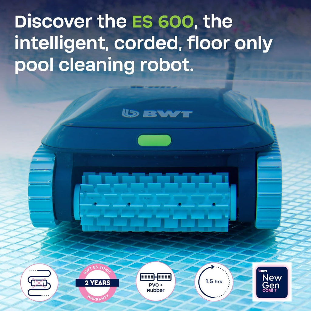 BWT ES600 Robotic Pool Cleaner for Above Ground Pools, Floor Cleaning Only, 46ft Cable, 1.5-Hour Cycle, Easy-to-Use Pool Vacuum