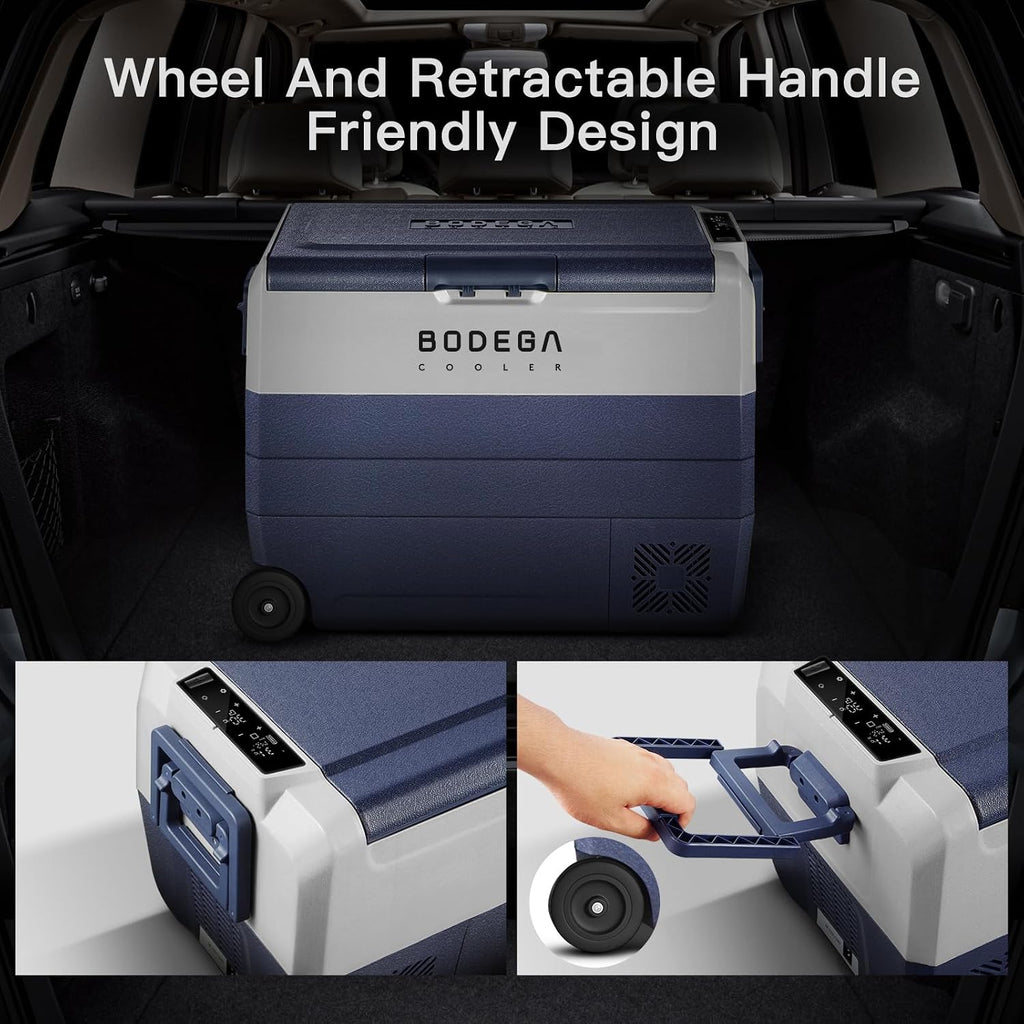 BODEGACOOLER 12 Volt Portable Refrigerator,64 Quart Car Fridge Dual Zone -4℉-68℉,60L Car Freezer APP Control,Electric Compressor Cooler 12/24V DC and 100-240V AC for RV,Camping,Travel,Truck,Vehicles