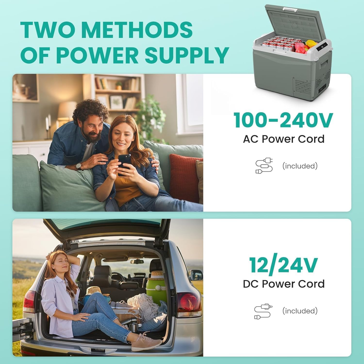 Alpicool GC50 Electric Cooler for Car Refrigerator 12 Volt Car Camping Fridge 48 Quart Portable Freezer for Truck SUV RV Van Camper, Boat Travel,-4~68°F