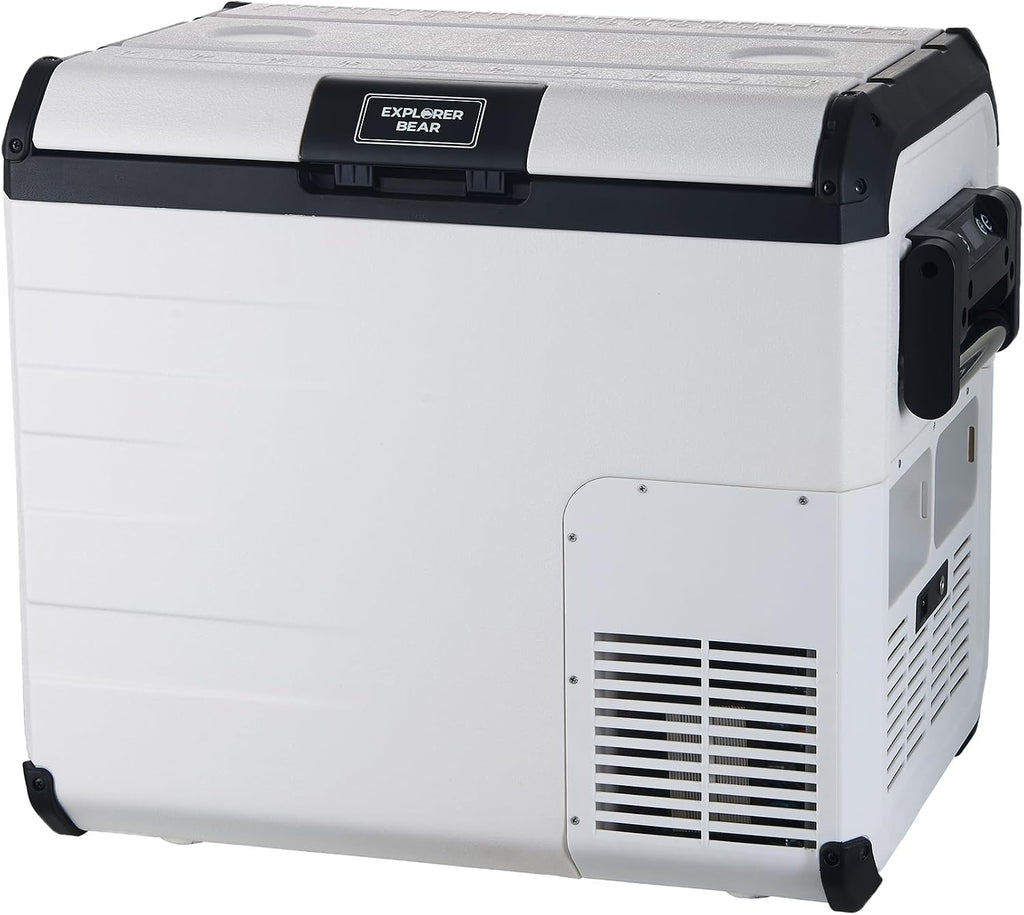 Explorer Bear Urban Series 48QT/45L 12V/24V Portable Battery Powered Electric Cooler Fridge Freezer Powered by LG Compressor (Battery Not Included)