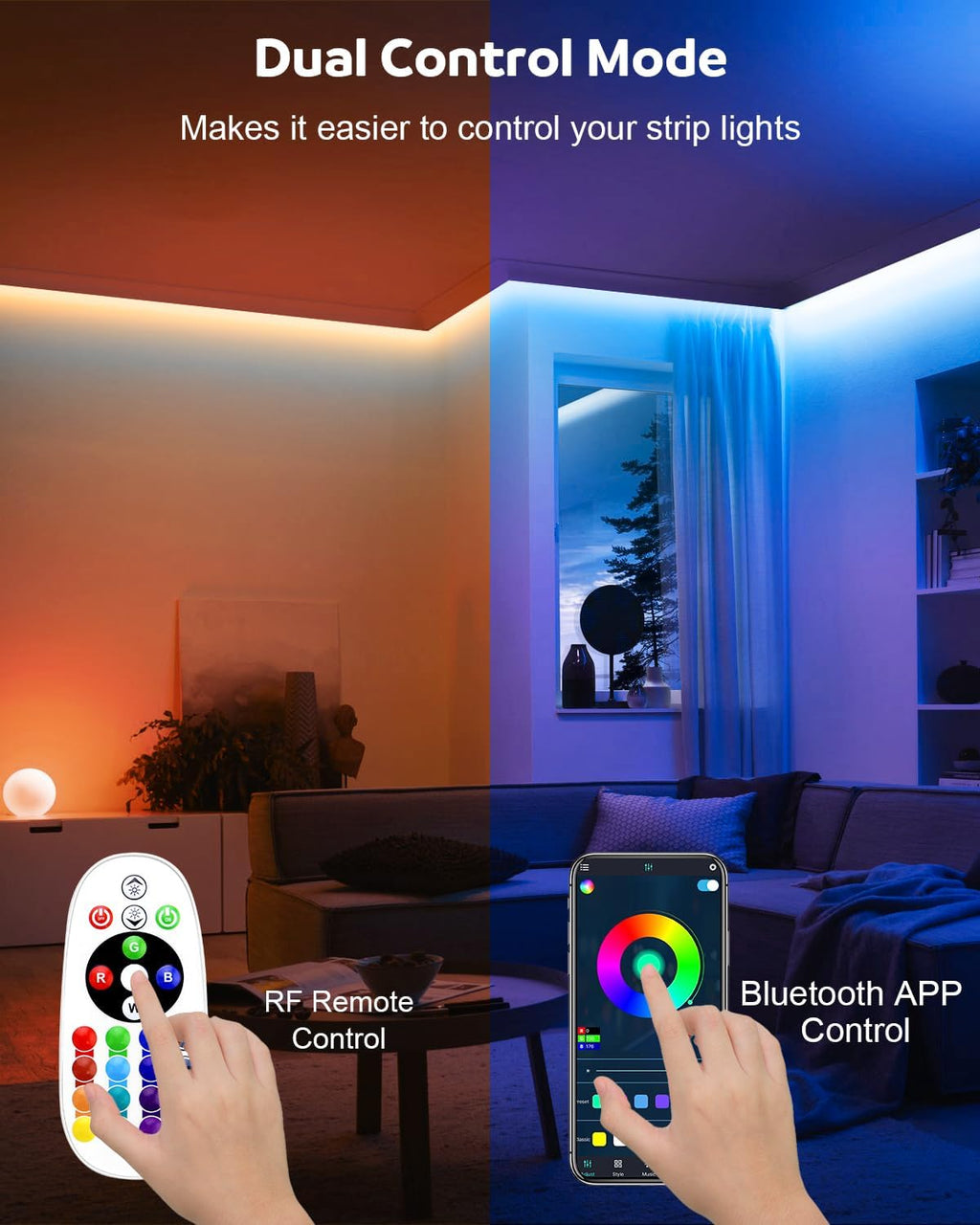 Aclorol RGB LED Neon Light Strip AC 110V-130V Flexible Outdoor Neon Rope Light 164FT Waterproof Dimmable with Bluetooth App Remote Music Sync Color Changing for Bedroom Patio Commercial Building Decor