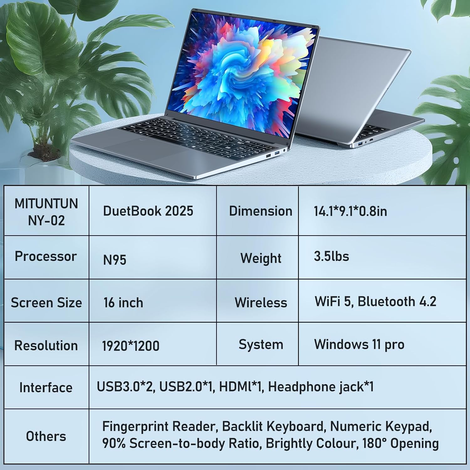 16 Inch Gaming Laptop Computer, 2026 Window 11 Pro Lap Top 16GB DDR4 RAM 512GB SSD, Processor N95(Up to 3.4GHz), 1200p FHD IPS Display, Office 365, Backlit Keyboard, 6000mAh, Portatil