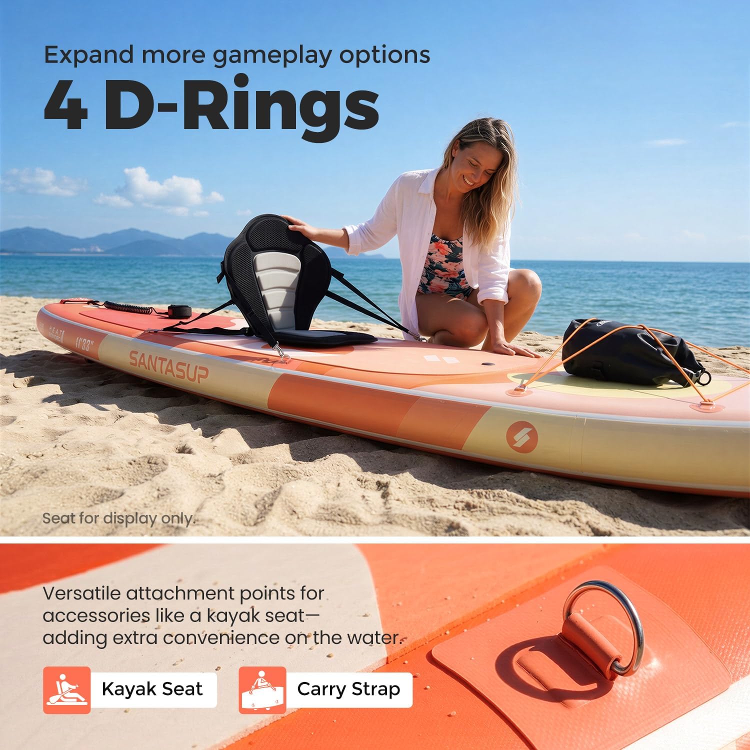 10'6'/11'Wide Inflatable Stand Up Paddle Board for Adults & Youth of All Skill Levels, with Premium SUP Paddleboard Accessories, Anti-Slip EVA Deck