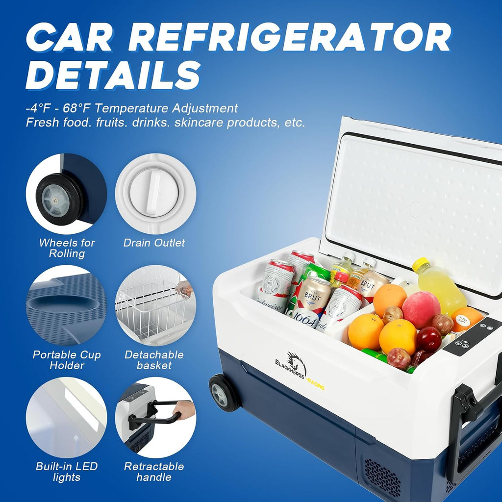 12 Volt Car Refrigerator, 37 Quart(35L) Portable Freezer Car Fridge Large Zone WIFI APP Control, -4℉-68℉ Electric Compressor Cooler 12/24V DC and 100-240V for Outdoor, Camping, Travel, RV, Truck, Home
