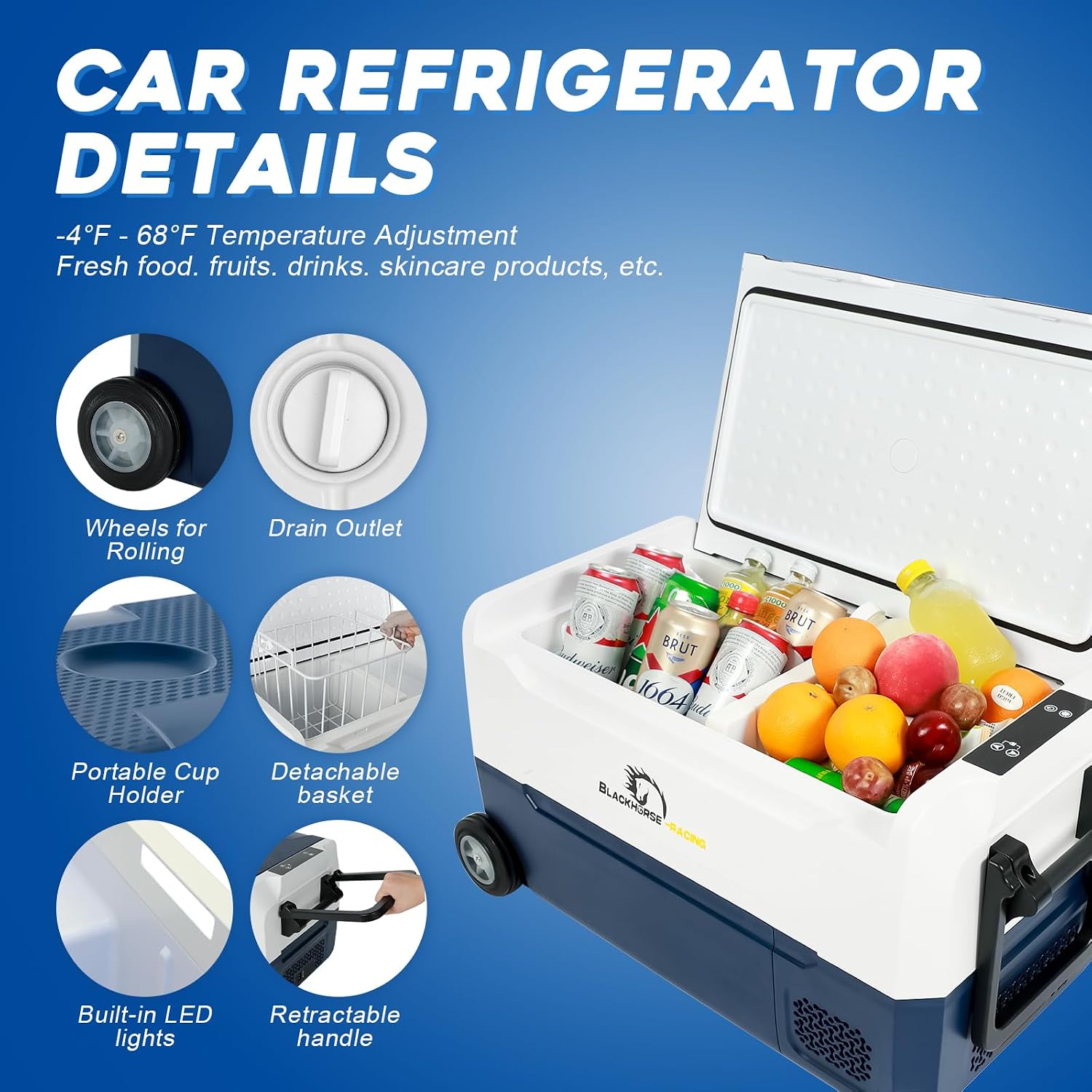 12 Volt Car Refrigerator, 37 Quart(35L) Portable Freezer Car Fridge Large Zone WIFI APP Control, -4℉-68℉ Electric Compressor Cooler 12/24V DC and 100-240V for Outdoor, Camping, Travel, RV, Truck, Home