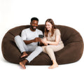 Lumaland Luxurious Giant 6ft Bean Bag Chair with Microsuede Cover - Ultra Soft, Foam Filling, Washable XL Bean Bag Sofa for Kids, Teenagers, Adults - Sack Chair for Dorm, Family Room - Brown